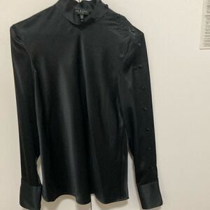 Rag & Bone NWOT Silk Long Sleeve Blouse Mock Neck & Buttons Down Sleeve.Size XS.